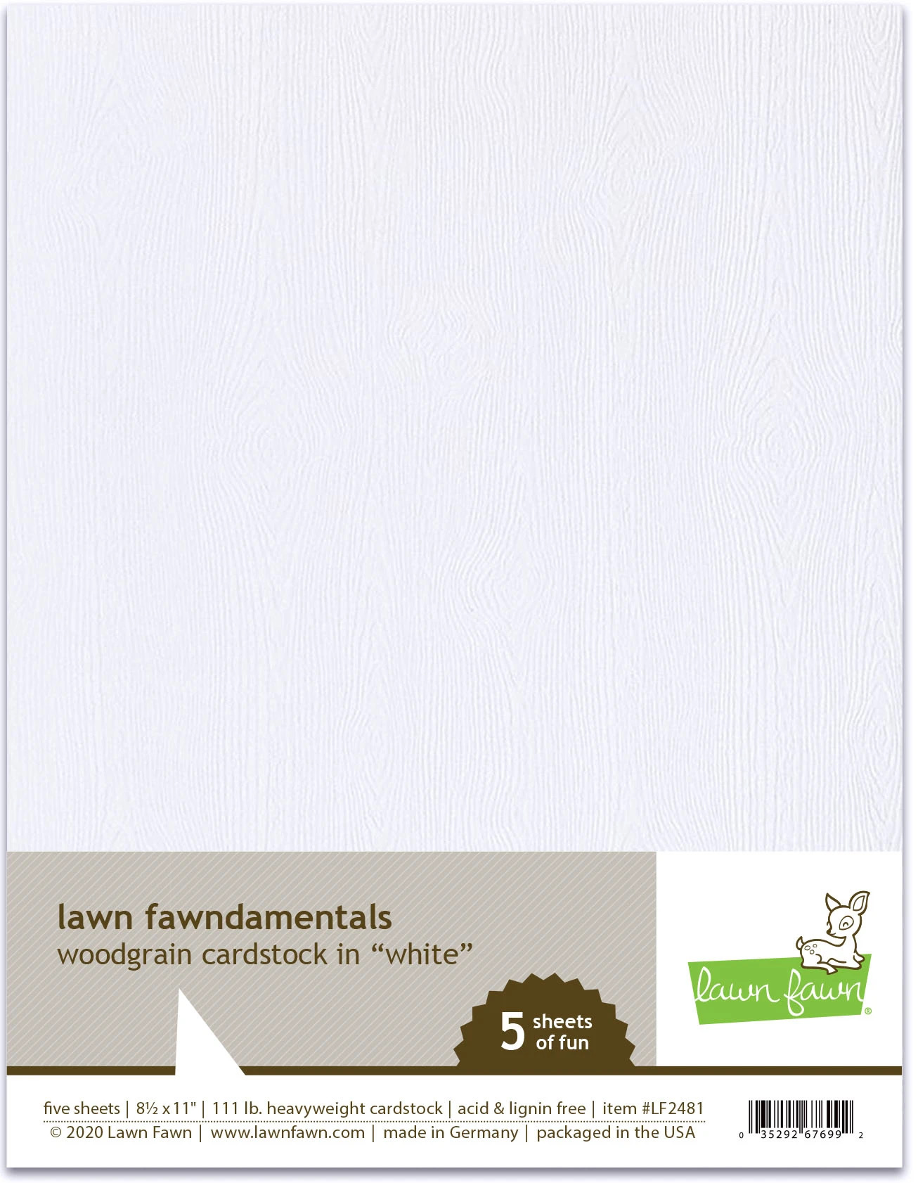 Woodgrain Cardstock - Whtie