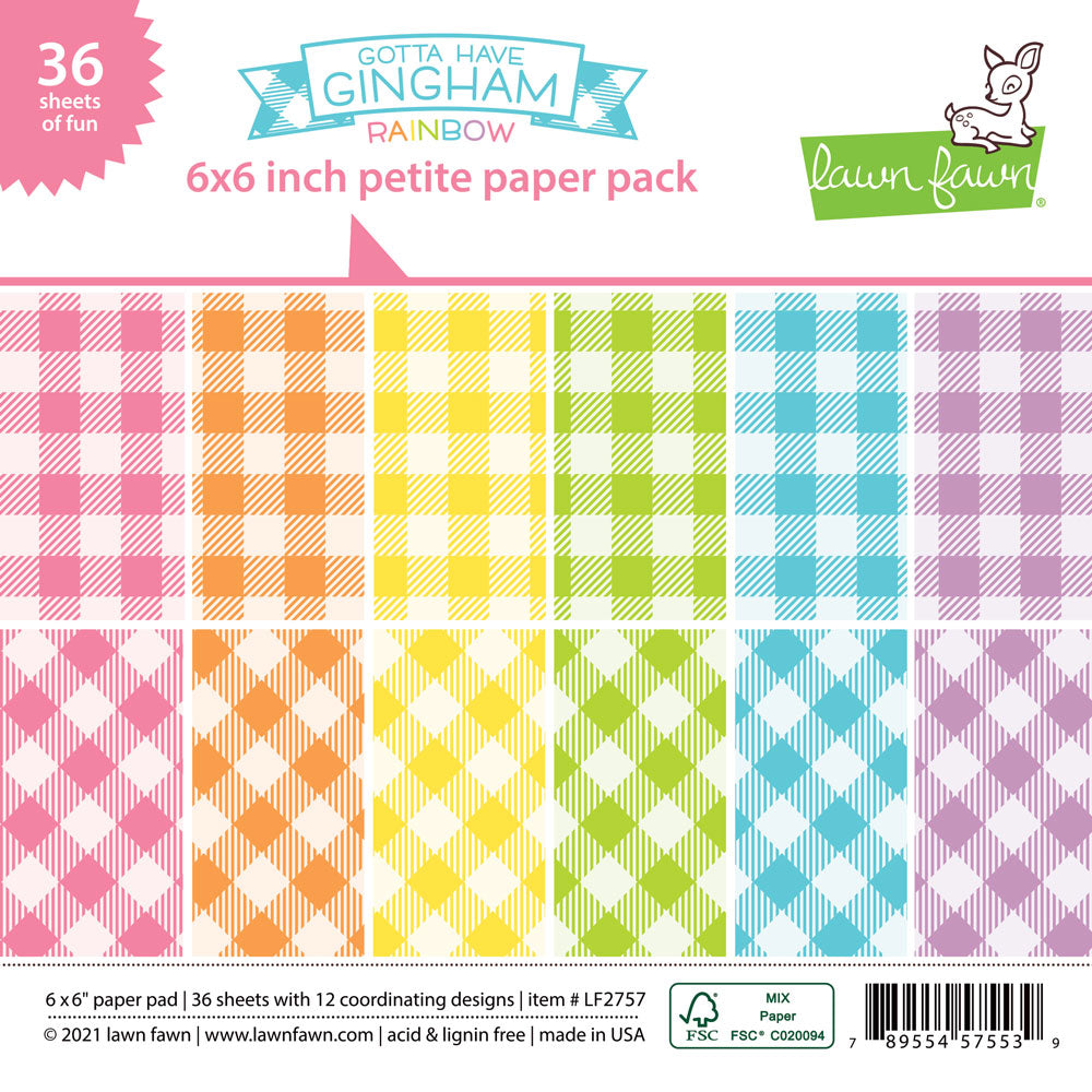 gotta have gingham rainbow - petite paper pack