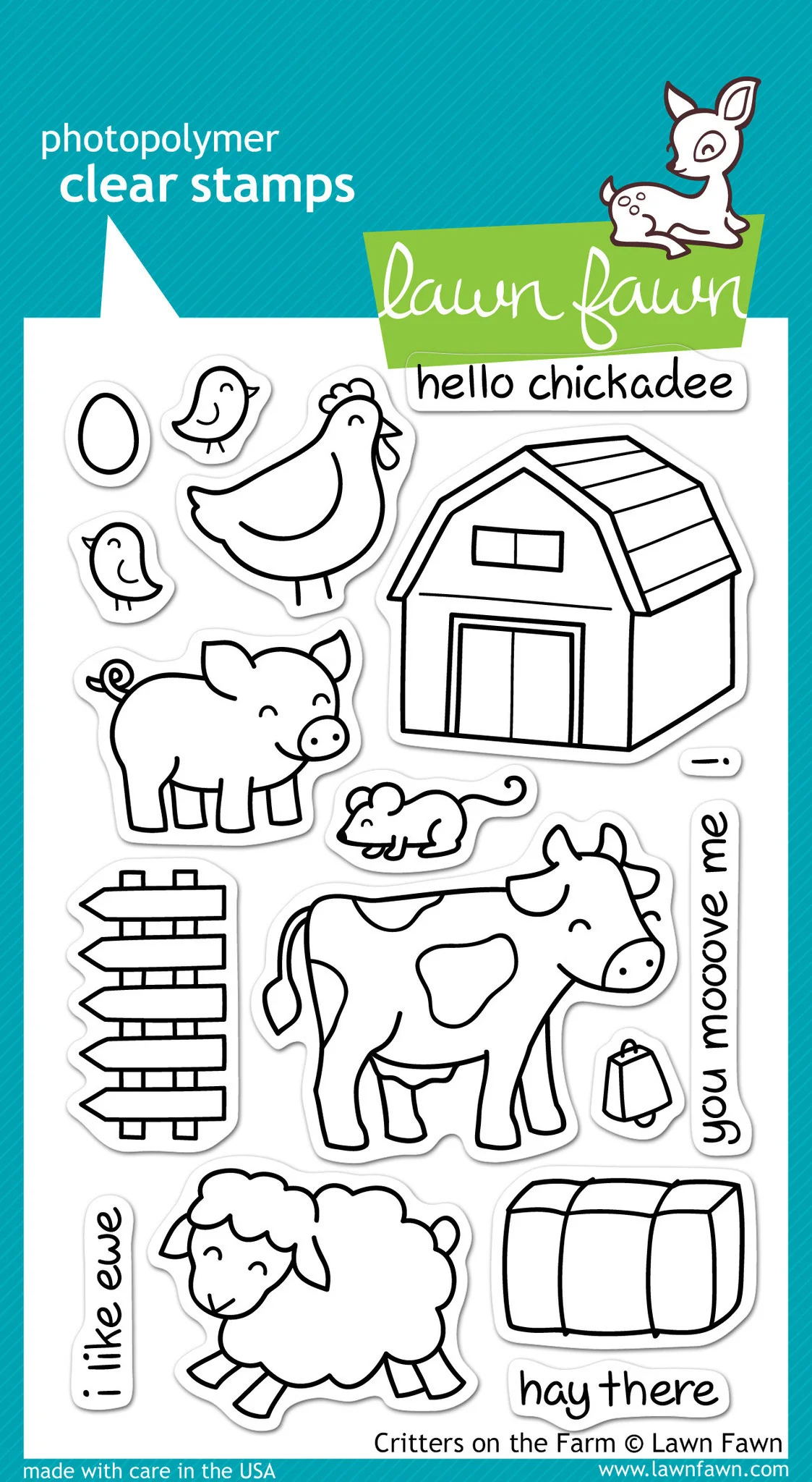 Critters on the Farm stamps